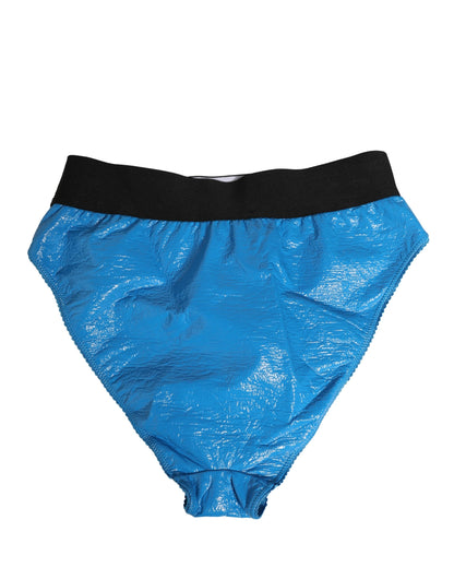 Blue Logo Waistband High Waist Brief Underwear