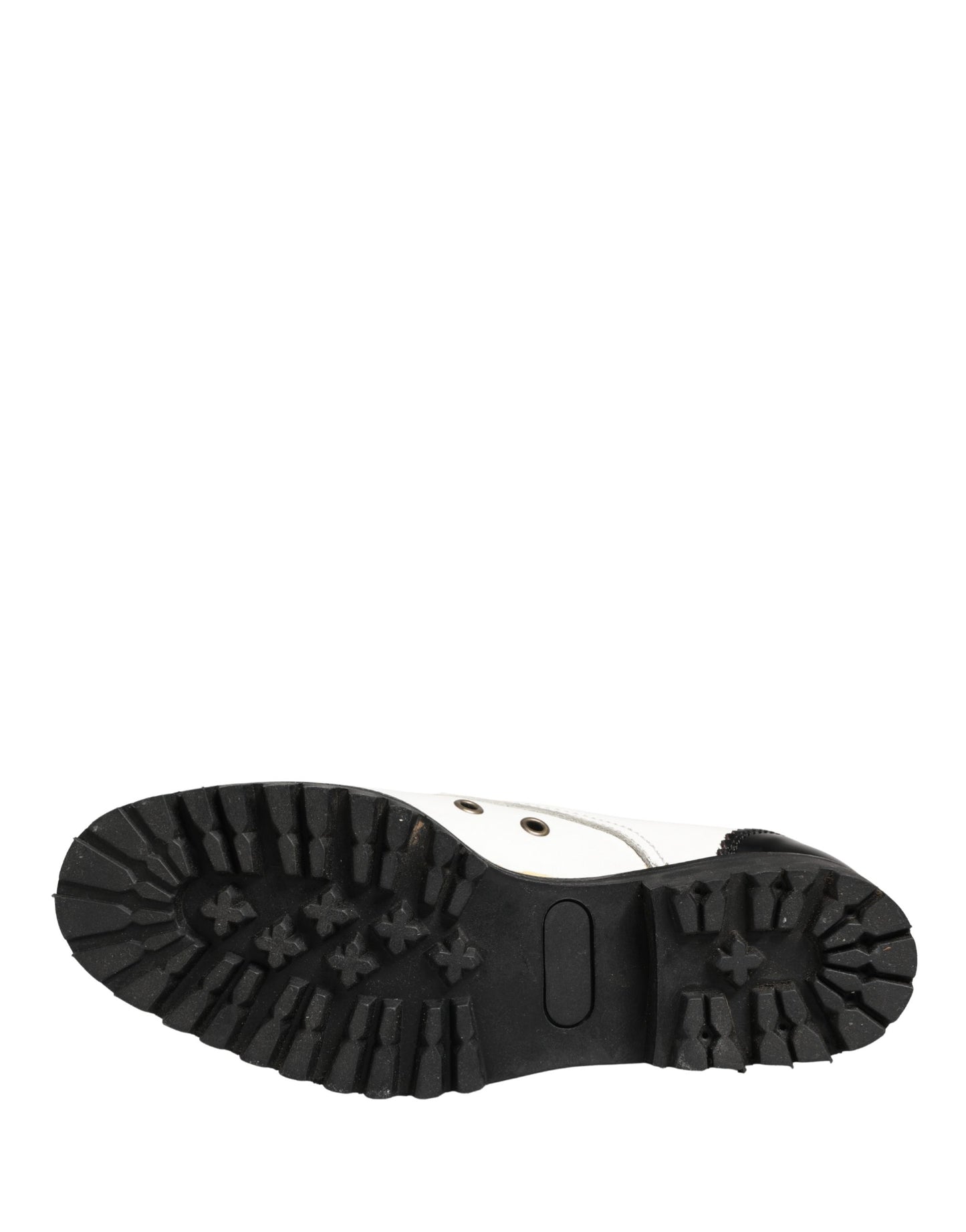 Black White Leather Derby Shoes