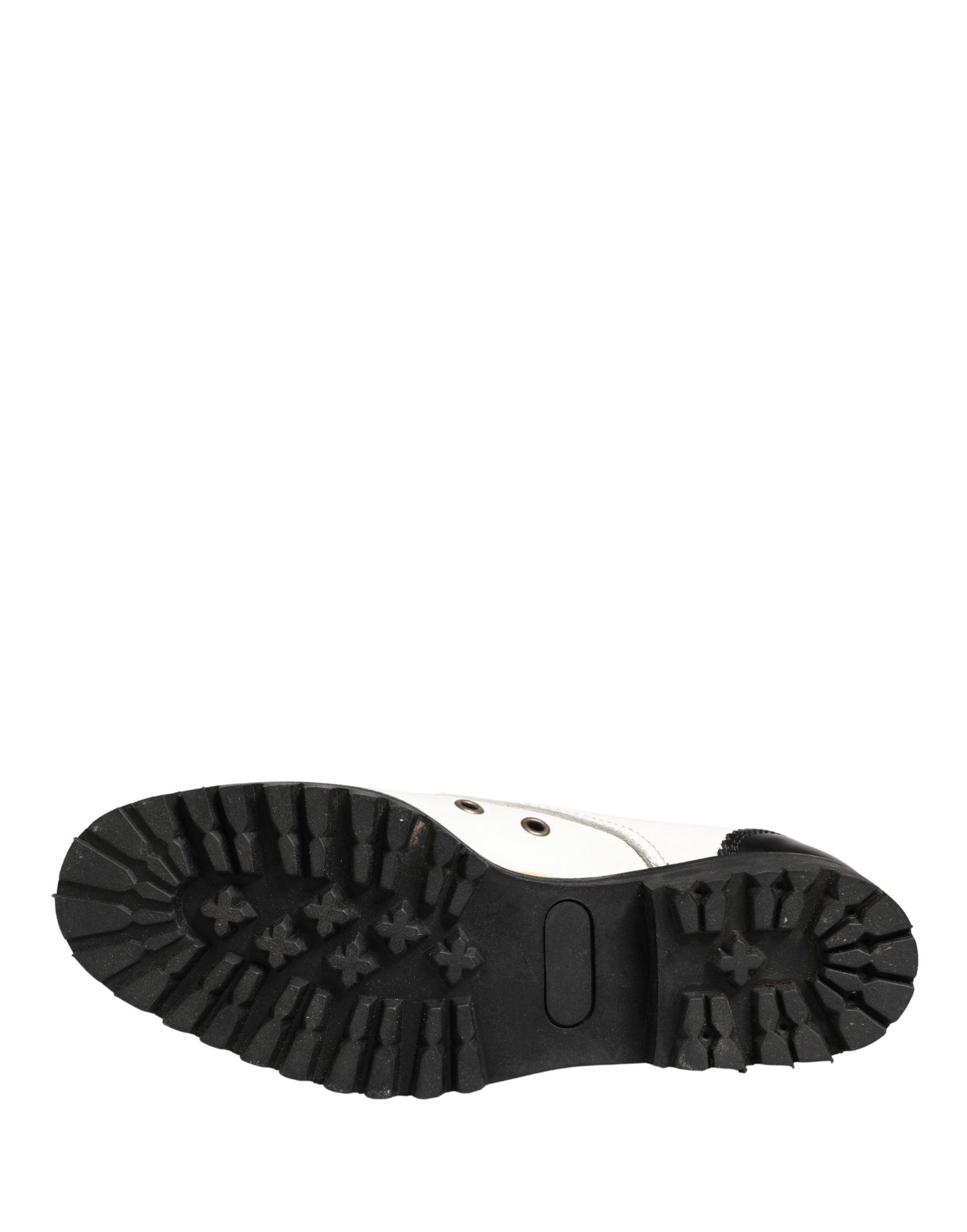Black White Leather Derby Shoes