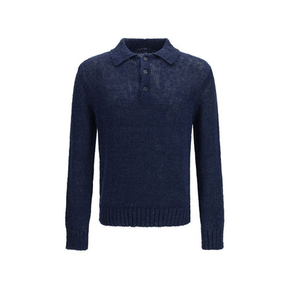Blue Cotton Polo Shirt