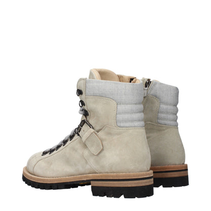 Beige Leather Ankle Boots