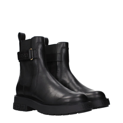 Black Leather Ankle Boots