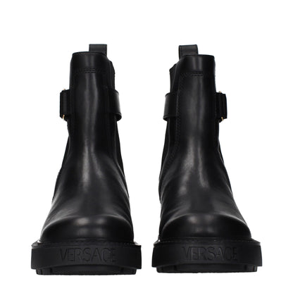 Black Leather Ankle Boots