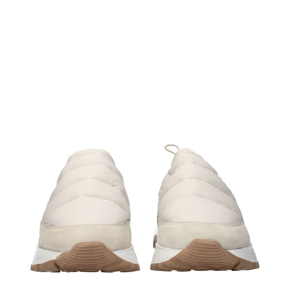 Beige Fabric Chunky Sneakers