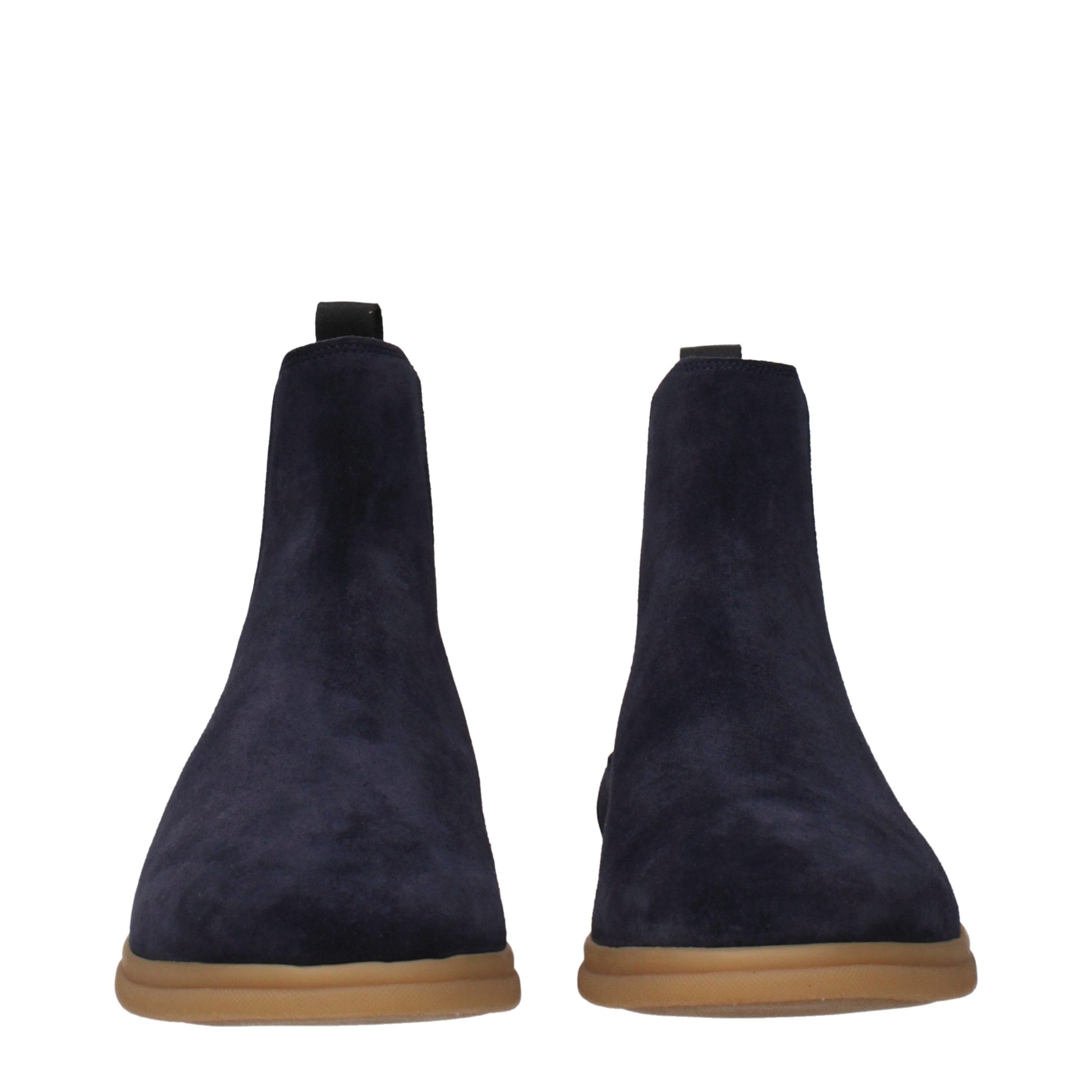 Blue Leather Ankle Boots