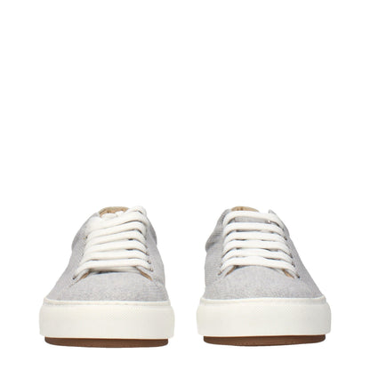 Gray Fabric Low Top Sneakers