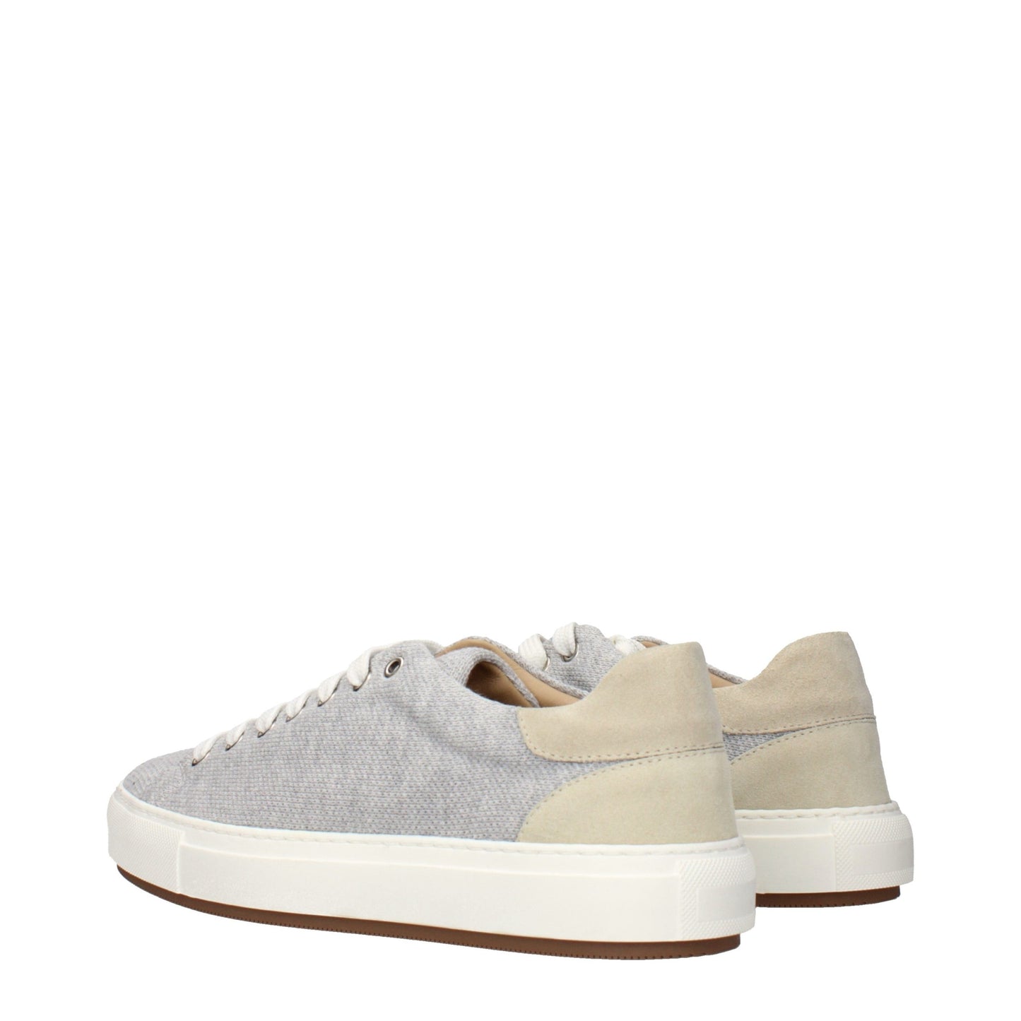 Gray Fabric Low Top Sneakers