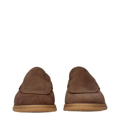 Brown Leather Slip-On Loafers