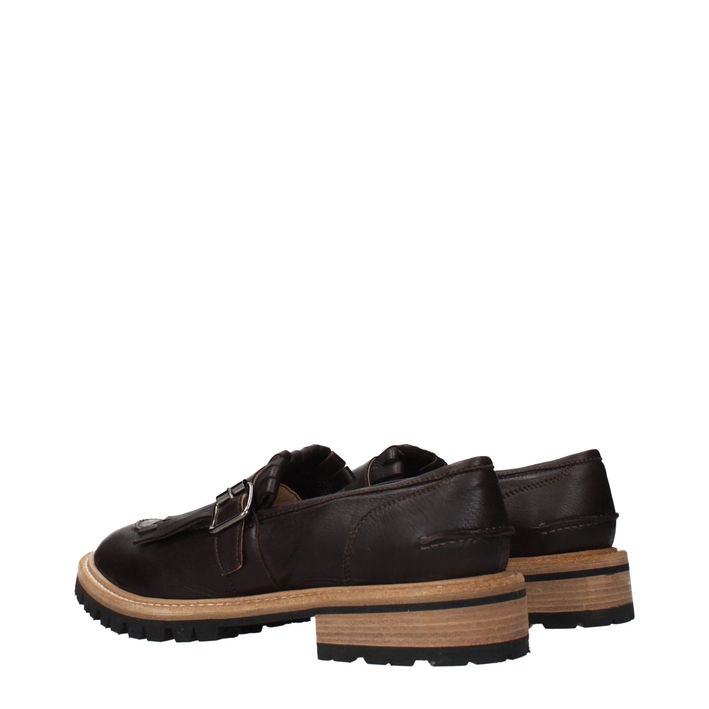 Brown Leather Slip-On Loafers