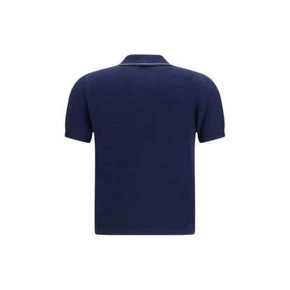 Blue Cotton Polo Shirt
