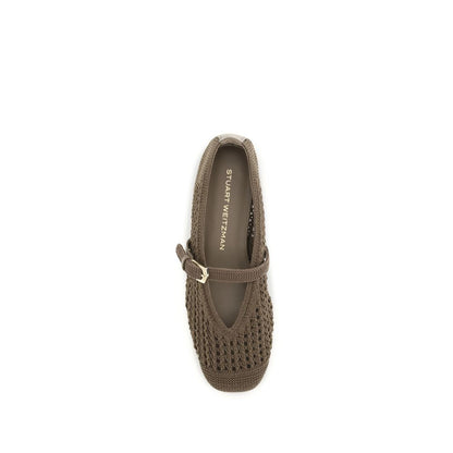 Beige Fabric Ballet Flats