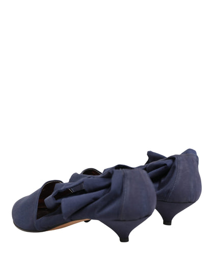 Blue Cotton Ankle Boots Shoes