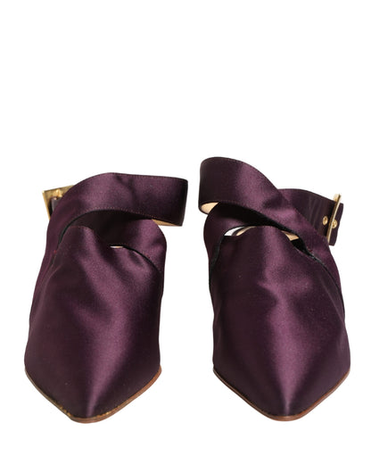 Purple Satin Sandals Shoes