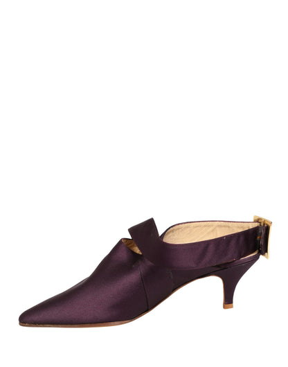 Purple Satin Sandals Shoes