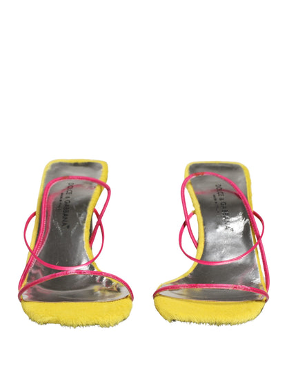 Multicolor Leather Block Heels Sandals Shoes