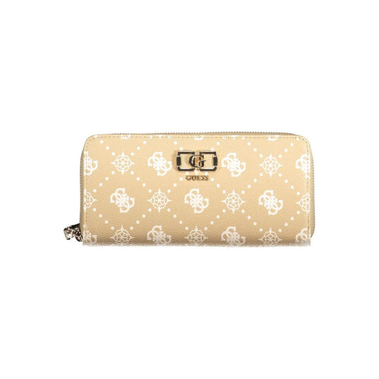 Beige Polyurethane Women Wallet