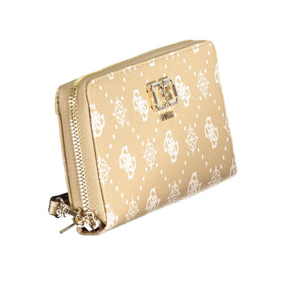 Beige Polyurethane Women Wallet