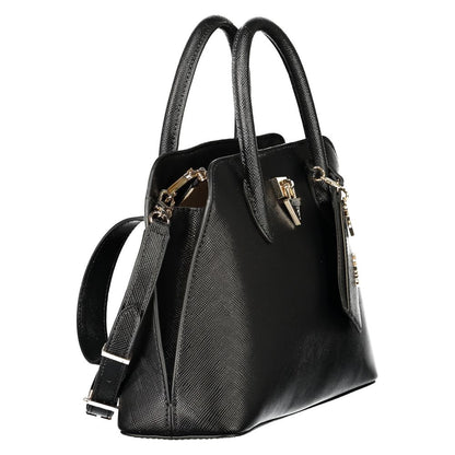 Black Polyurethane Women Handbag