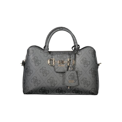 "Black Polyurethane Women Handbag"