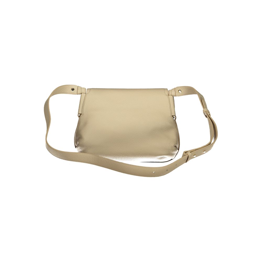Beige Leather Woman Shoulder Bag