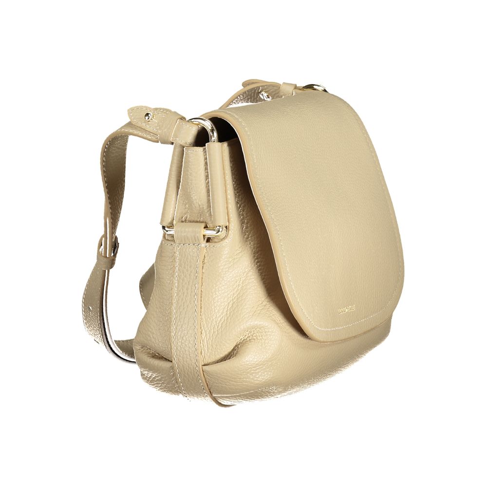 Beige Leather Woman Shoulder Bag