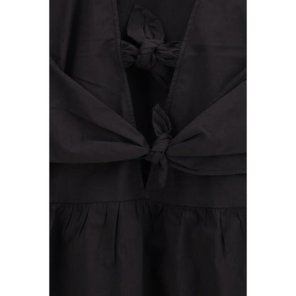 Black Cotton Casual Dress