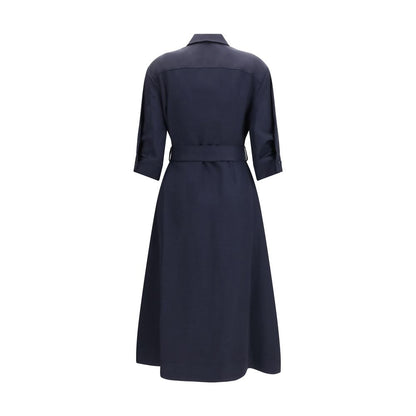 Blue Viscose Casual Dress