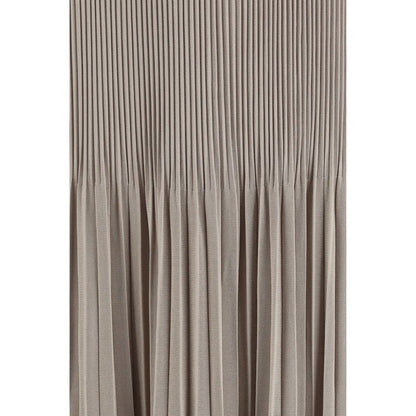 Gray Viscose Midi Skirt