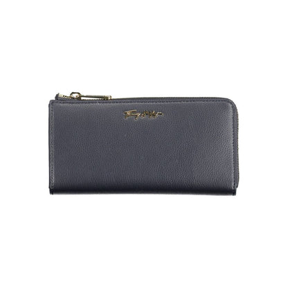 Blue Polyurethane Women Wallet