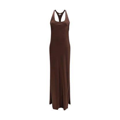 Brown Silk Casual Dress