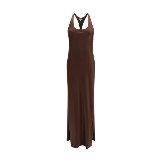 Brown Silk Casual Dress