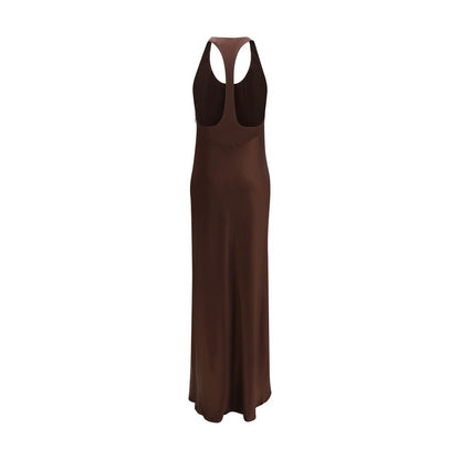 Brown Silk Casual Dress