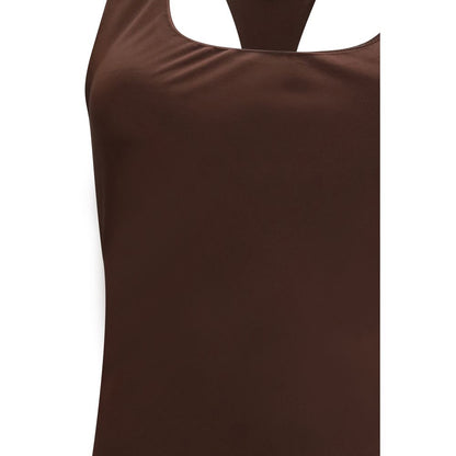Brown Silk Casual Dress