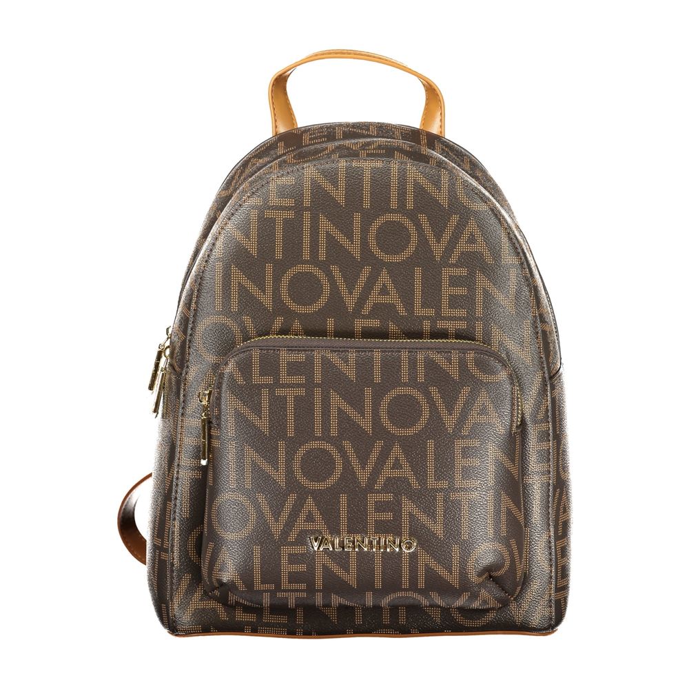 Brown Polyurethane Womens Backpack