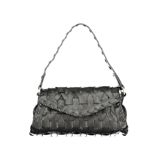 Black Polyurethane Women Handbag