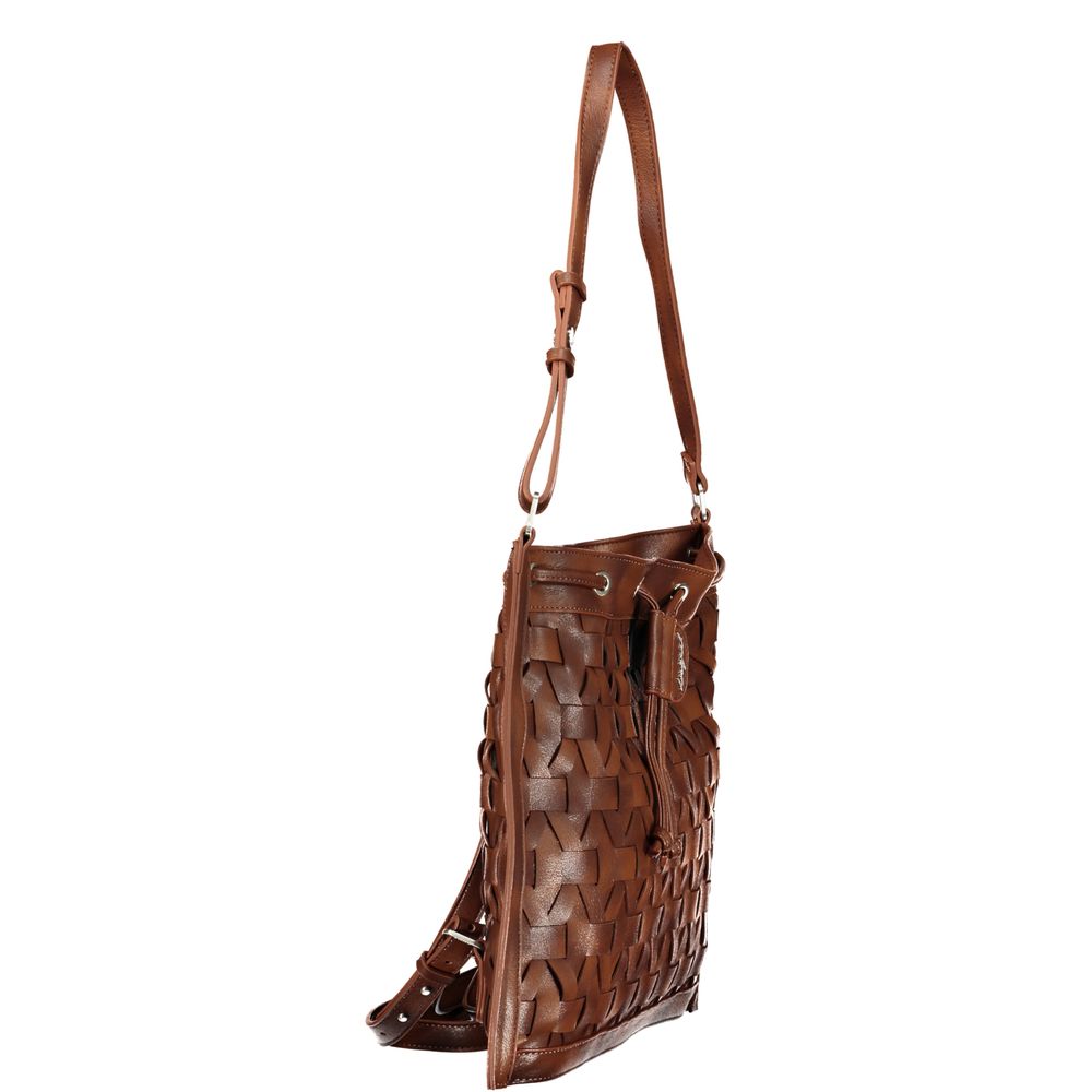 Camel Polyurethane Women Backpack