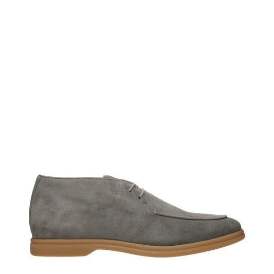 Green Leather Lace-Up Boots