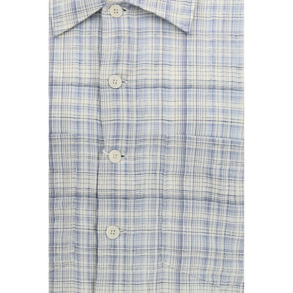 Blue Cotton Pattern Shirt