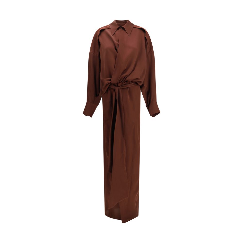 Bordeaux Silk Casual Dress