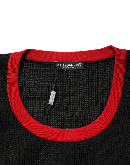 Black Crew Neck Sleeveless Men Knit Vest T-shirt