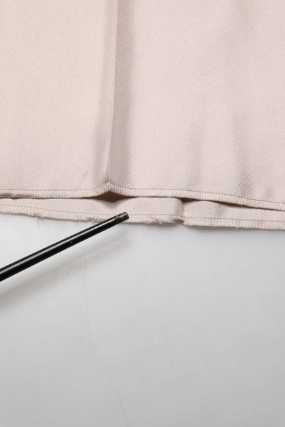 Beige Silk Straight Formal DressTrouser Pants