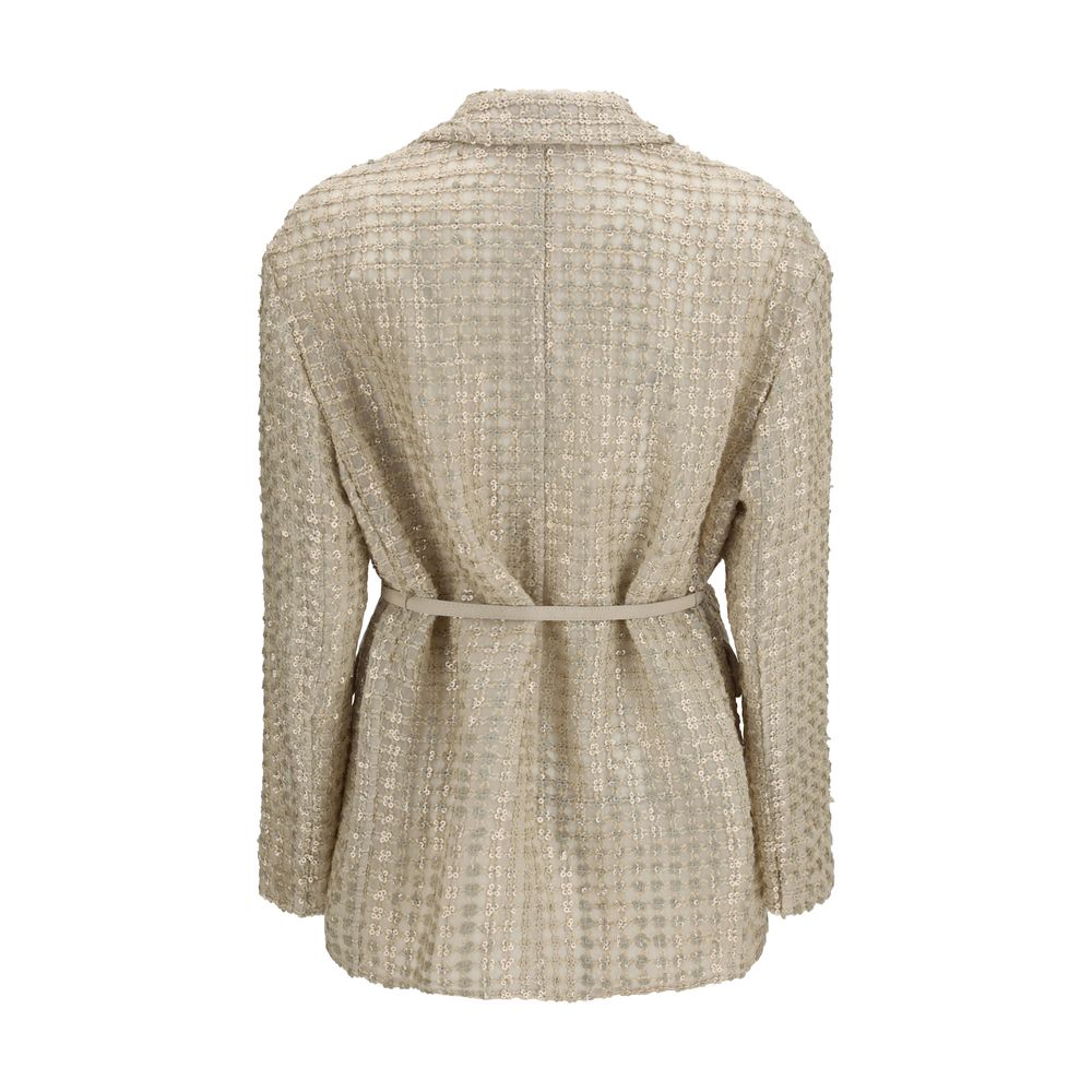 Beige Silk Coat