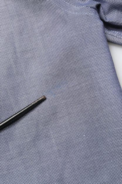 Dark Blue Cotton Long Sleeves Collared Dress Formal Shirt