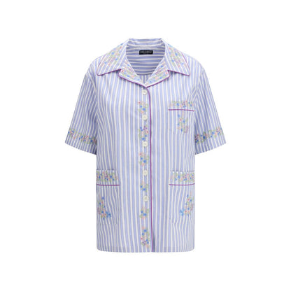 Blue Cotton Shortsleeve Shirt