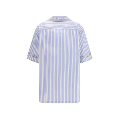 Blue Cotton Shortsleeve Shirt