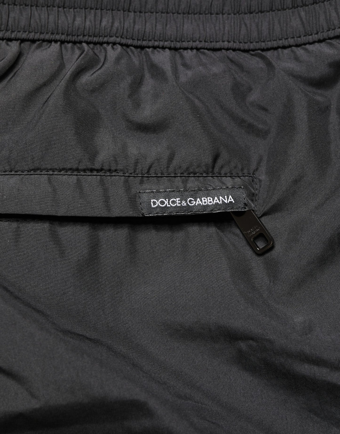 Black Polyester Drawstring Men Shorts Swimwear