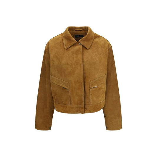 Beige Suede Leather Coat