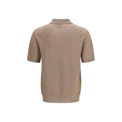 Beige Cotton Polo Shirt