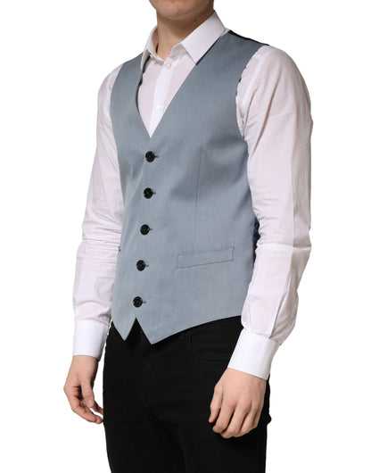 Gray Wool Single Breasted Men Waistcoat Vest