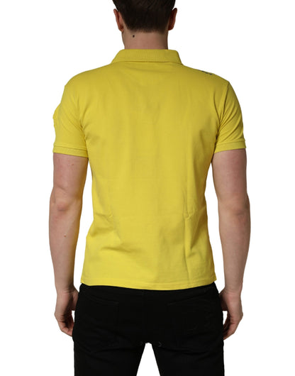 Yellow Short Sleeve Pique Men Cotton Polo Shirt T-shirt